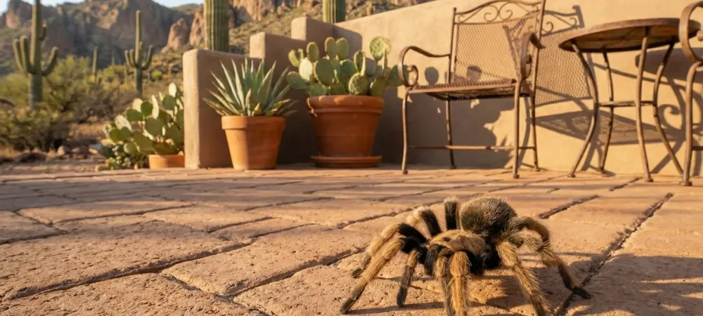 tarantula on the patio